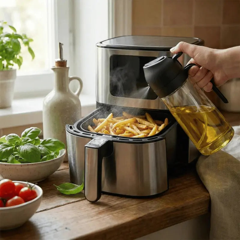 1+1 GRATUIT: Recipient pentru ulei 2 in 1 din sticla, 470ml