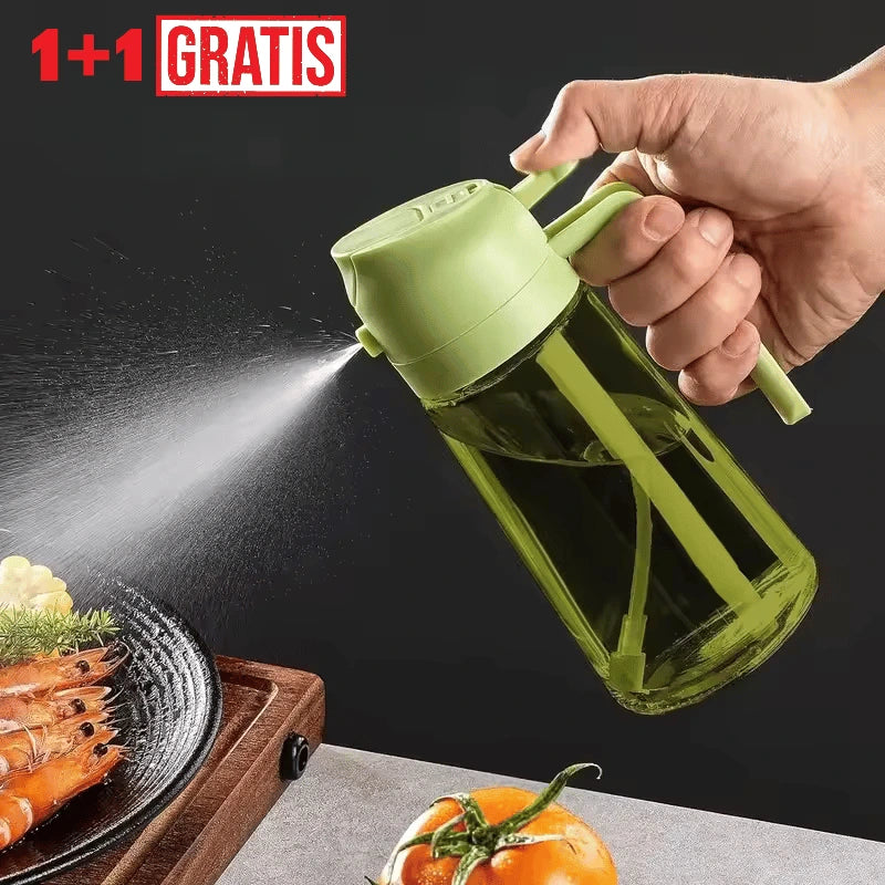 1+1 GRATUIT: Recipient pentru ulei 2 in 1 din sticla, 470ml