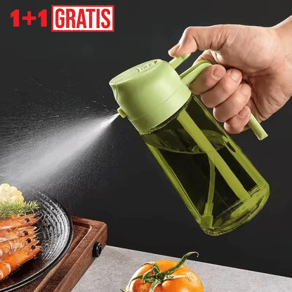 1+1 GRATUIT: Recipient pentru ulei 2 in 1 din sticla, 470ml